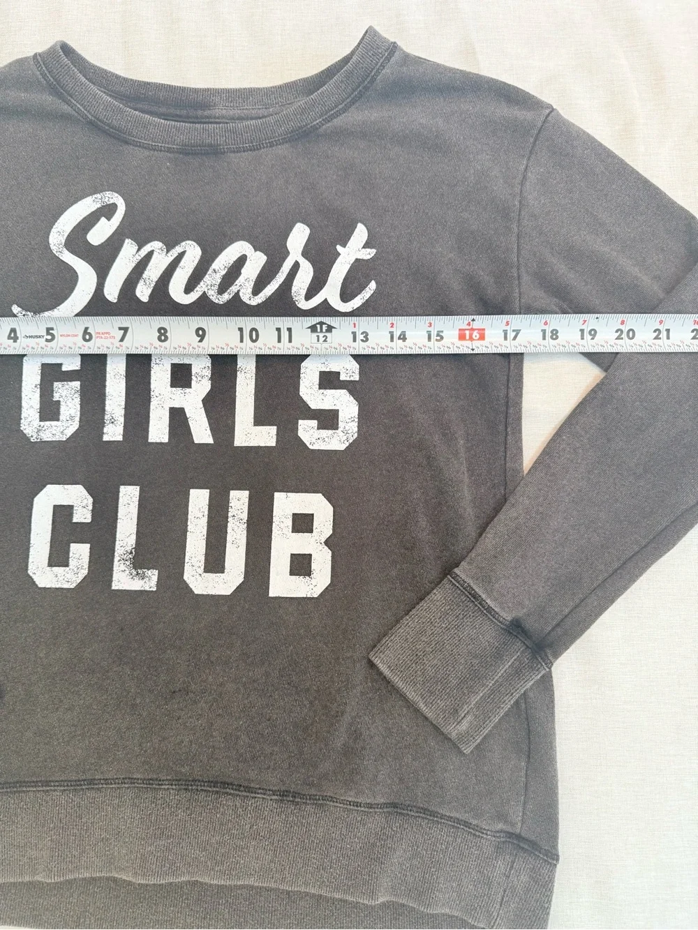 Justice Smart Girls Club Black Cropped Sweatshirt Pullover Size 14/16 EUC